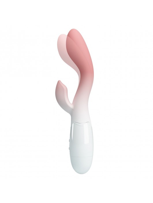 Розово-белый вибромассажёр-кролик Brighty - 20 см. - Baile