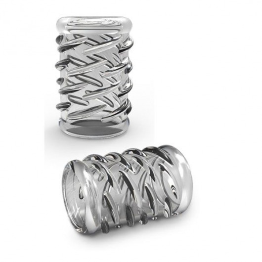 Прозрачная насадка с объёмными чёрточками STAY HARD COCK SLEEVE 06 CLEAR - Blush Novelties - в Архангельске купить с доставкой