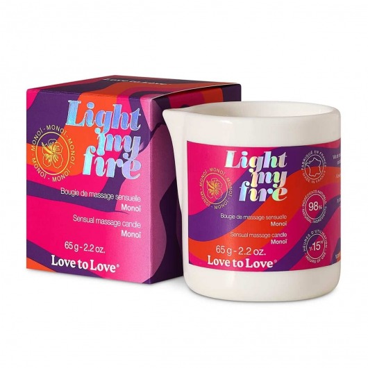Массажная свеча Light My Fire с ароматом моной - 80 мл. - Love to Love - купить с доставкой в Архангельске