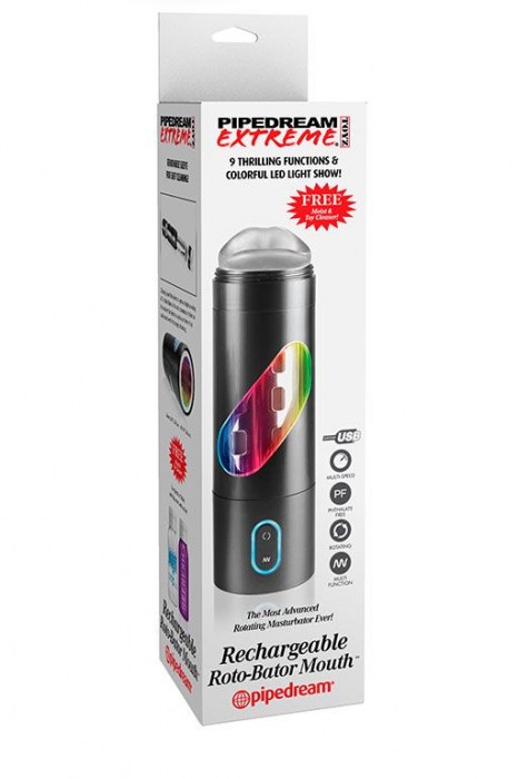 Перезаряжаемый мастурбатор-ротик Extreme Toyz Rechargeable Roto-Bator Mouth - Pipedream - в Архангельске купить с доставкой