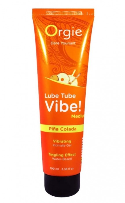 Гель с эффектом вибрации Lube Tube Vibe Medium Pina Colada - 100 мл. - ORGIE - купить с доставкой в Архангельске