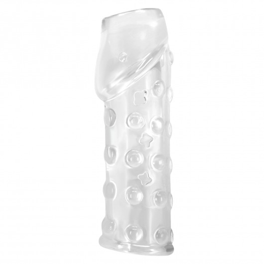 Прозрачная открытая насадка на пенис с бугорками - 19,8 см. - Baile - в Архангельске купить с доставкой