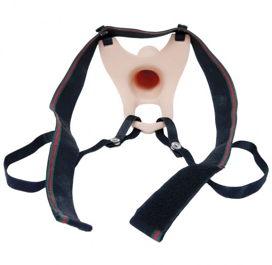 Телесный полый страпон на ремешках - 16,5 см. - Boys of Toys - купить с доставкой в Архангельске