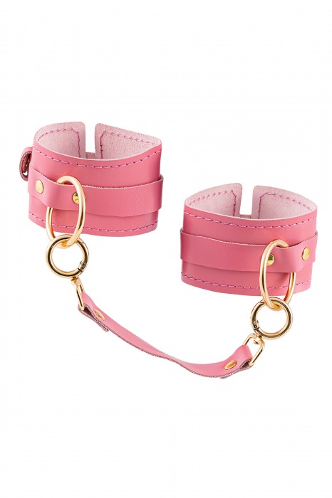 Розовые однослойные кожаные оковы - Pecado - купить с доставкой в Архангельске