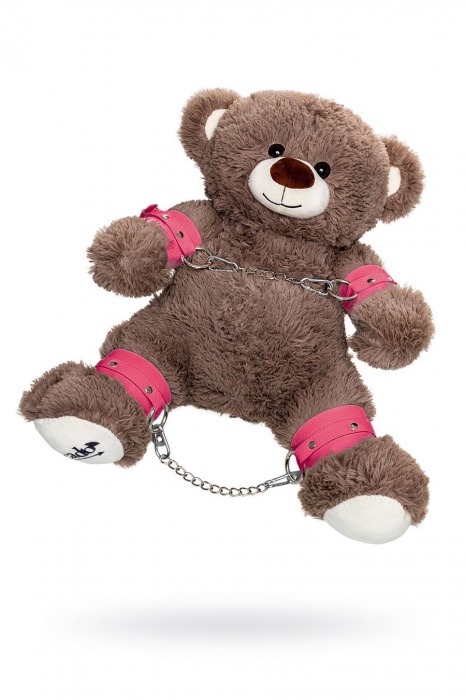 Бондажный набор: бурый мишка с розовыми оковами и наручниками - Pecado - купить с доставкой в Архангельске