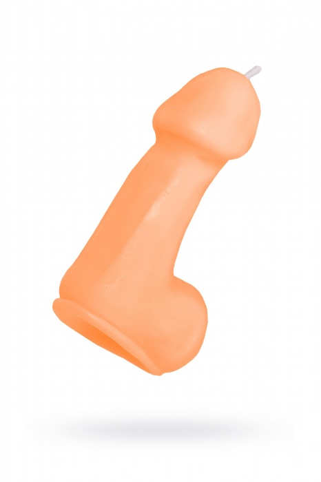 Оранжевая свеча в форме пениса - 47 гр. - Pecado - купить с доставкой в Архангельске