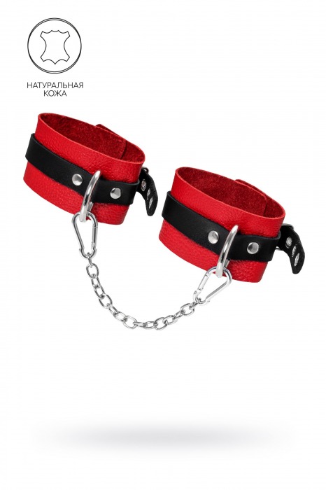 Красно-черные мягкие оковы с одним ремешком и люверсами - Pecado - купить с доставкой в Архангельске