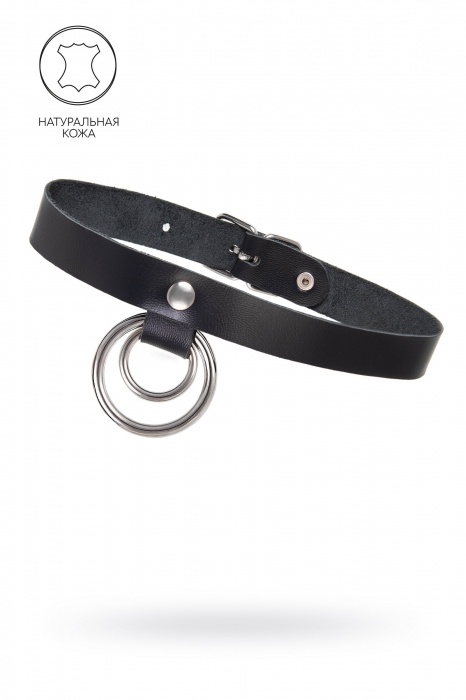 Черный чокер-ошейник с кольцом в кольце - Pecado - купить с доставкой в Архангельске