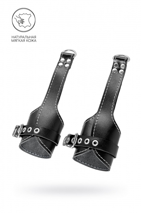 Черные подвесы с белой строчкой - Pecado - купить с доставкой в Архангельске