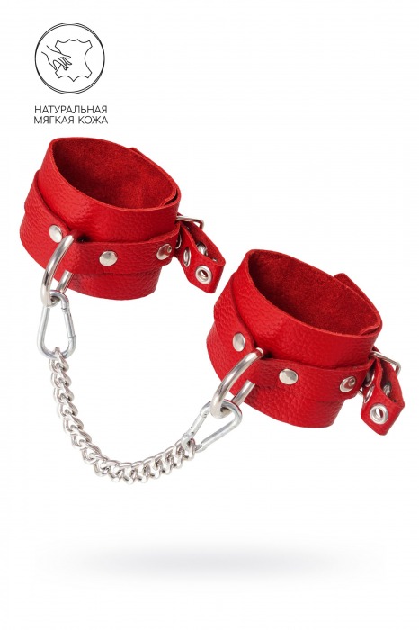 Красные мягкие кожаные оковы с люверсами - Pecado - купить с доставкой в Архангельске
