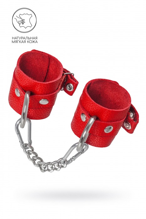 Красные мягкие кожаные наручники с люверсами - Pecado - купить с доставкой в Архангельске