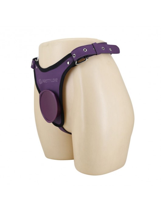 Фиолетовые трусики харнесс с платформой Caludio III - Baile - купить с доставкой в Архангельске