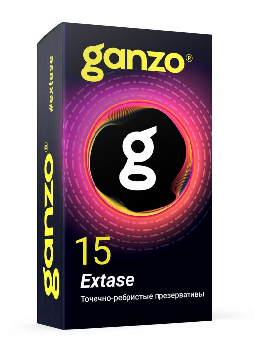 Презервативы анатомической формы с точечной и ребристой структурой Ganzo Extase - 15 шт. - Ganzo - купить с доставкой в Архангельске