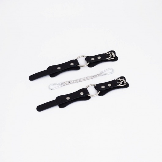 Черные кожаные наручники с кольцом - Crazy Handmade - купить с доставкой в Архангельске