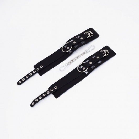 Черные кожаные оковы Sex - Crazy Handmade - купить с доставкой в Архангельске