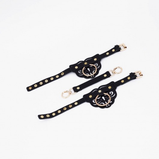 Черные оковы с золотистой фурнитурой - Crazy Handmade - купить с доставкой в Архангельске