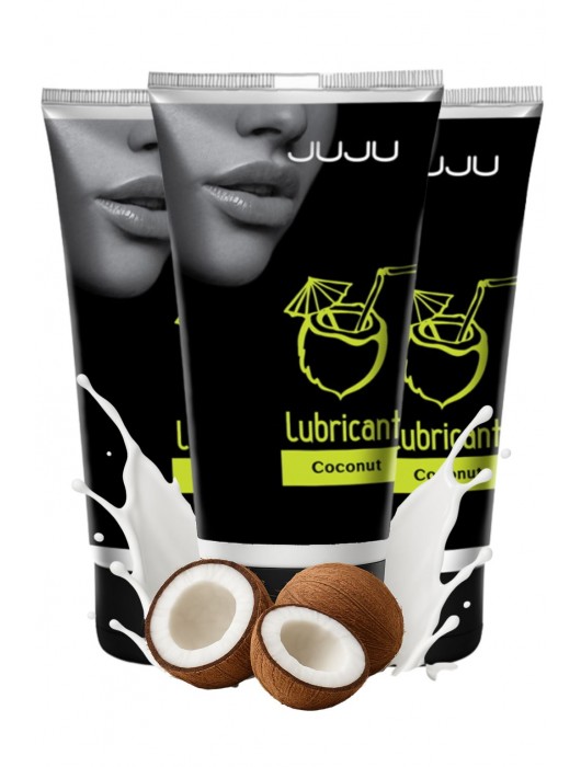 Набор из 3 съедобных лубрикантов JUJU со вкусом кокоса - JuJu - купить с доставкой в Архангельске
