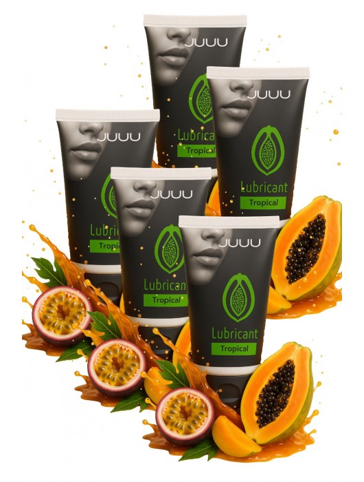 Набор из 5 съедобных лубрикантов JUJU со вкусом тропических фруктов - JuJu - купить с доставкой в Архангельске