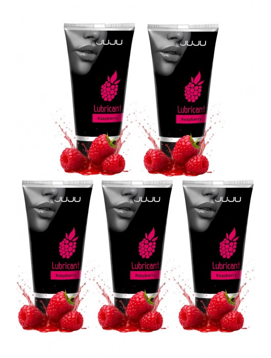 Набор из 5 съедобных лубрикантов JUJU со вкусом малины - JuJu - купить с доставкой в Архангельске