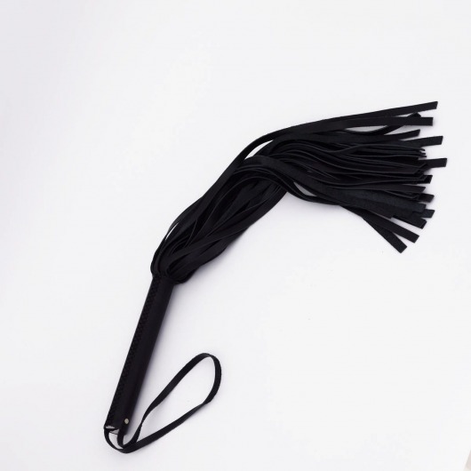 Черный кожаный флоггер - 45 см. - Crazy Handmade - купить с доставкой в Архангельске