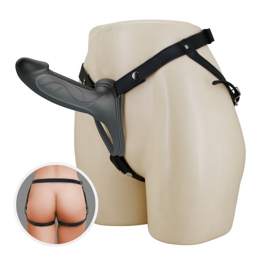 Черный полый мужской страпон London - 16,8 см. - Baile - купить с доставкой в Архангельске