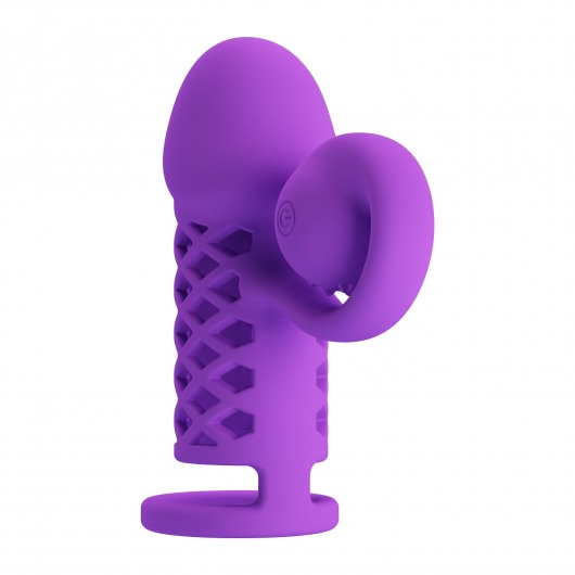 Фиолетовая вибронасадка с клиторальным отростком Harden - Baile - в Архангельске купить с доставкой