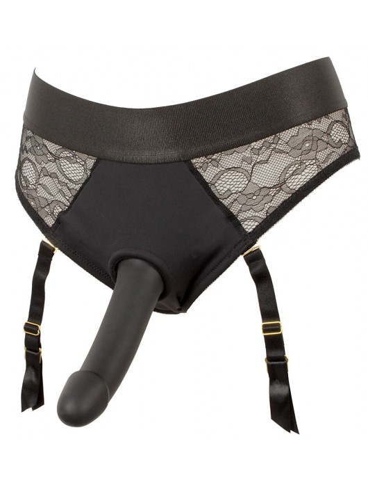 Черный женский страпон Strap-on Set: трусики и насадка - Orion - купить с доставкой в Архангельске