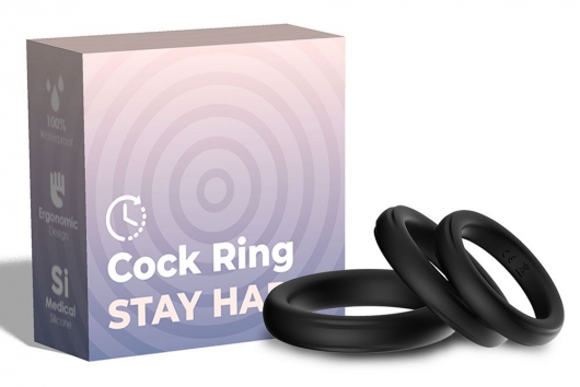 Набор из 3 черных эрекционных колец Stay Hard - Boys of Toys - в Архангельске купить с доставкой