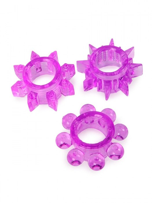 Набор из 3 лиловых эрекционных колец различной формы - Erowoman-Eroman - в Архангельске купить с доставкой