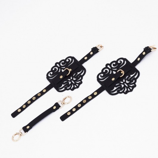 Черный фигурные оковы с золотистой фурнитурой - Crazy Handmade - купить с доставкой в Архангельске