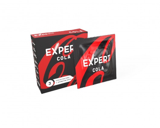 Презервативы с ароматом колы Expert Cola - 3 шт. - Expert - купить с доставкой в Архангельске