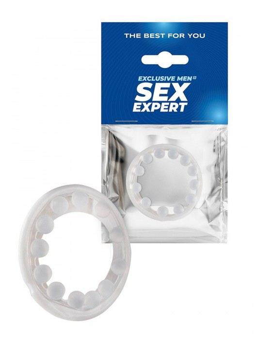 Эрекционное кольцо со стимулирующими шариками на поверхности - Sex Expert - в Архангельске купить с доставкой