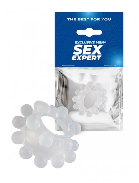 Эластичное эрекционное кольцо с двумя рядами шариков - Sex Expert - в Архангельске купить с доставкой