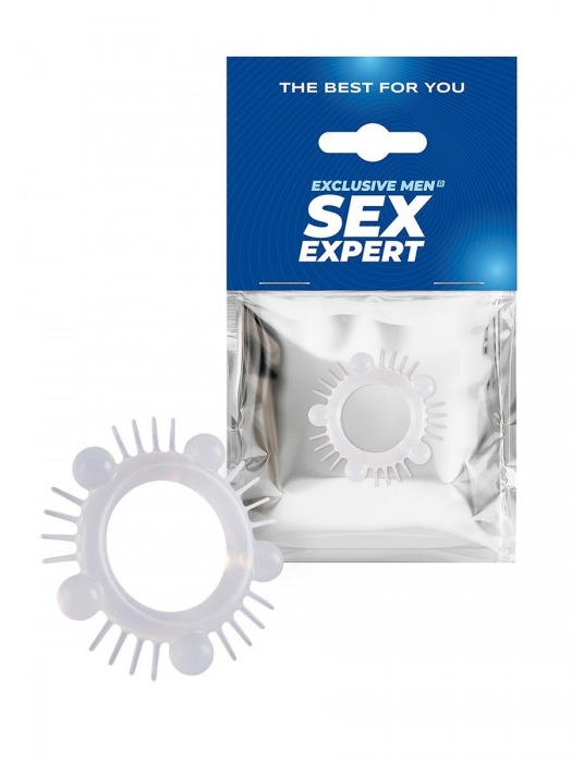 Эластичное эрекционное кольцо с шишечками и шипами - Sex Expert - в Архангельске купить с доставкой