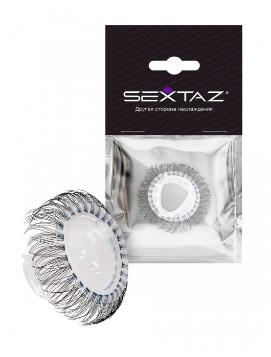 Эластичное эрекционное кольцо с длинными черными «ресничками» - Sextaz - в Архангельске купить с доставкой