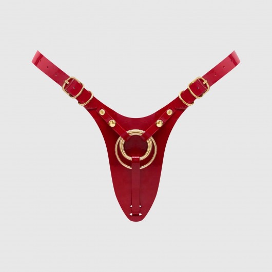 Красный пояс для фиксации насадок Strap-On-Me Leatherette Harness Fabulous - Strap-on-me - купить с доставкой в Архангельске