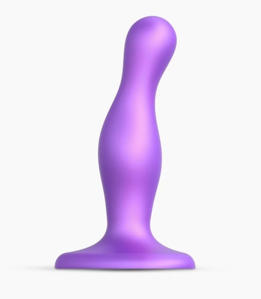 Фиолетовая насадка Strap-On-Me Dildo Plug Curvy size S - Strap-on-me - купить с доставкой в Архангельске