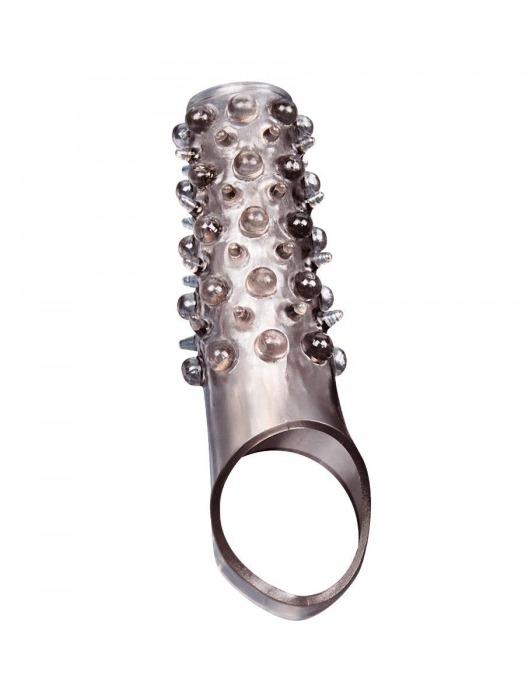 Дымчатая насадка на пенис с шипами и выпуклостями - 12 см. - Sex Expert - в Архангельске купить с доставкой