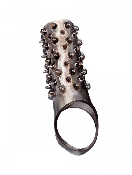 Дымчатая насадка на пенис с шипами и выпуклостями - 12,5 см. - Sex Expert - в Архангельске купить с доставкой