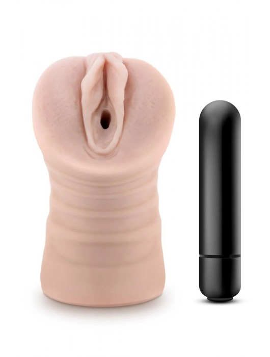 Телесный мастурбатор-вагина Ayumi с вибрацией - Blush Novelties - в Архангельске купить с доставкой