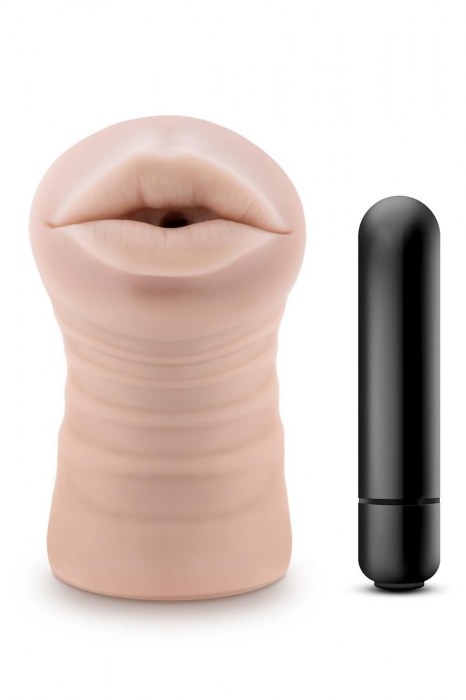 Телесный мастурбатор-ротик Nicole Vibrating Masturbator - Blush Novelties - в Архангельске купить с доставкой