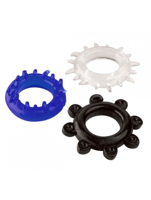 Набор из 3 эрекционных колец разного цвета и рельефа - Boys of Toys - в Архангельске купить с доставкой