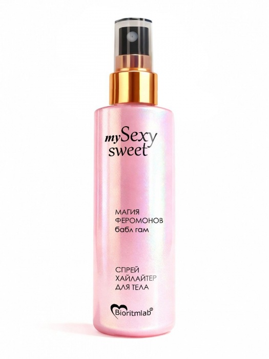 Спрей хайлайтер для тела Sexy Sweet с ароматом бабл-гам, шиммером и феромонами - 200 мл. -  - Магазин феромонов в Архангельске