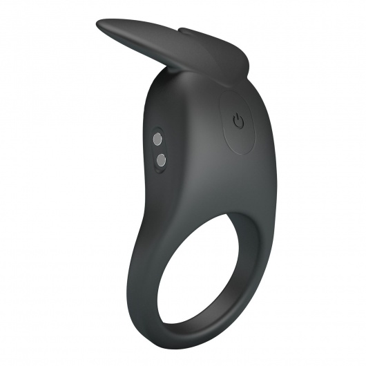 Черное перезаряжаемое виброкольцо Carlton - Baile - в Архангельске купить с доставкой