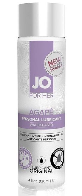 Женский лубрикант на водной основе JO AGAPE LUBRICANT ORIGINAL - 120 мл. - System JO - купить с доставкой в Архангельске
