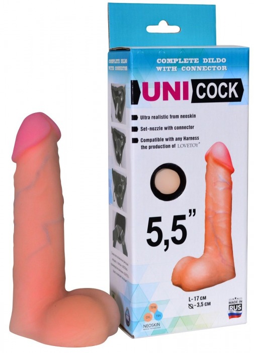 Фаллическая насадка Харнесс UNICOCK 5,5  - 17 см. - LOVETOY (А-Полимер) - купить с доставкой в Архангельске