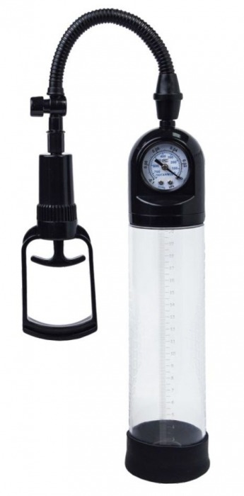 Чёрная вакуумная помпа A-toys с манометром и прозрачной колбой - A-toys - в Архангельске купить с доставкой
