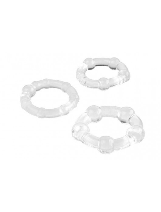 Набор из 3 прозрачных эрекционных колец с разным рельефом - A-toys - в Архангельске купить с доставкой