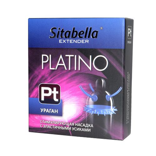 Стимулирующая насадка с усиками и шипиками Platino  Ураган - Sitabella - купить с доставкой в Архангельске