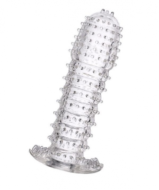 Гелевая прозрачная насадка c шипами - 12 см. - Toyfa Basic - в Архангельске купить с доставкой